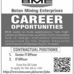 Bolan Mining Enterprises BME Jobs 2025