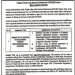 Punjab Urban Land System New Jobs 2025 for Consultant