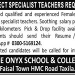The Onyx School & College New Jobs for Subject Specialist