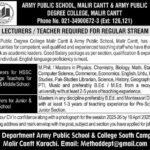 Army Public School & College South Campus Jobs 2025