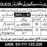 Cadet College Jhelum Jobs 2025