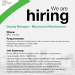 Deputy Manager Mechanical Maintinace Jobs in Engro PowerGen Thar Jobs 2025
