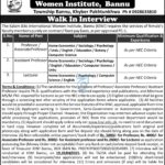 Kalam BiBi International Women Institute Bannu Jobs 2025