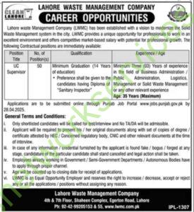 Lahore Waste Management Company LWMC Jobs 2025