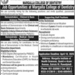 Margalla Institute of Health Sciences Rawalpindi Jobs 2025