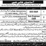 Messor the Shelter Jobs for SDO B&R, Sub Engineer E&M, Store Keeper
