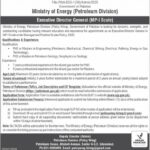 Ministry of Energy Power Division Jobs 2025 Jobs for Executive Director General