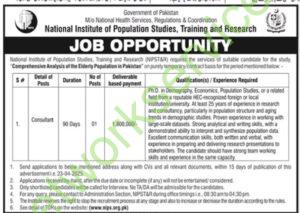 National Institute of Population Studies Training & Research Jobs 2025