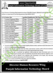 Punjab Information Technology Board PITB Jobs 2025