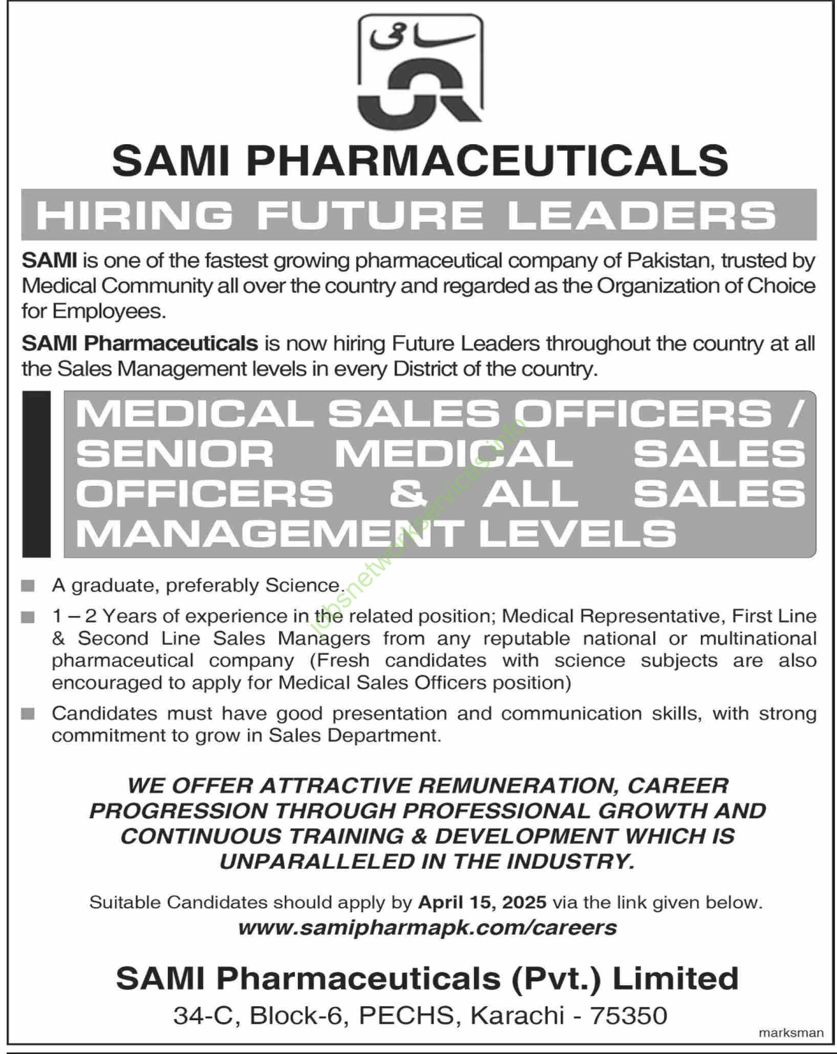 Sami Pharmaceuticals Jobs 2025