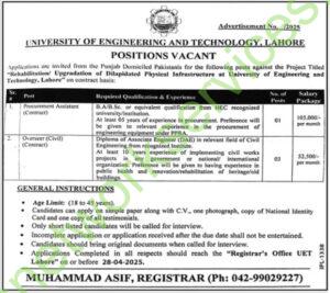University of Engineering & Technology UET Lahore Jobs 2025