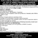 FCPS Clinical Residency Training Programme Armed Forces Bone Marrow Transplant Centre (AFBMTC), Rawalpindi
