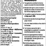 Job Opportunities at The Urban Unit, Government of Punjab