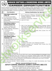 Paid Internship to Career Jobs at Karachi Shipyard | Engineering & Technical Roles | Apply Now