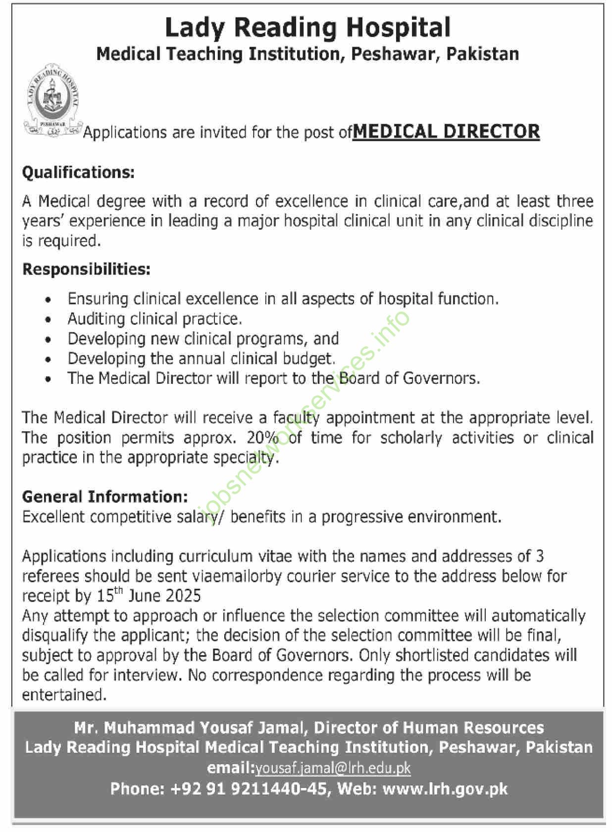 Lady Reading Hospital Medical Teaching Institution Peshawar Pakistan Jobs 2025