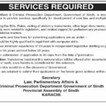 Career Opportunity: Legislative Drafter | Law, Parliamentary Affairs & Criminal Prosecution Department, Government of Sindh