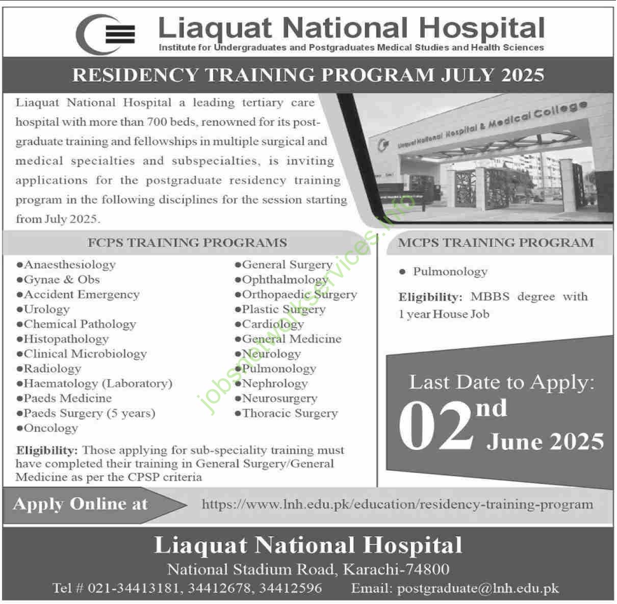Liaquat National Hospital LNH Jobs 2025
