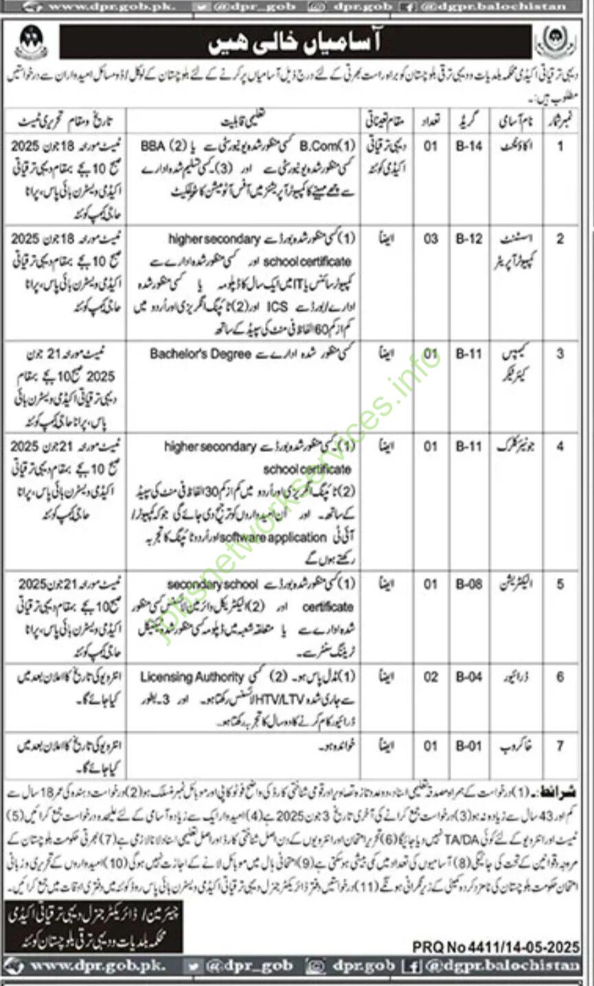 Local Government and Rural Development Department Balochistan New Jobs 2025