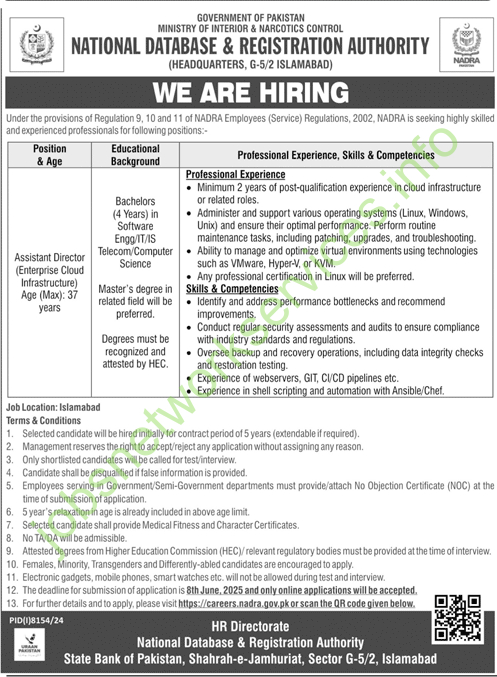 Ministry of Interior & Narcotics Control Islamabad Jobs 2025