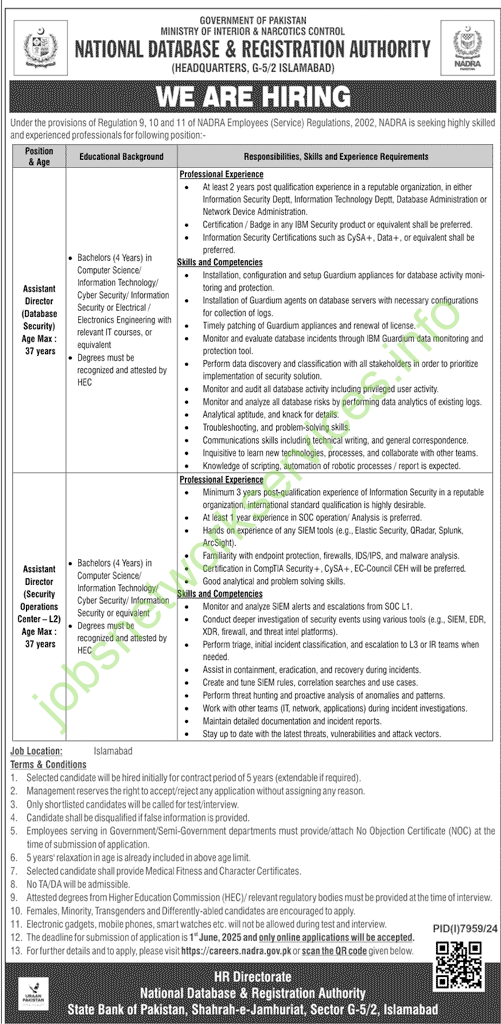 NADRA Assistant Director Jobs 2025 Apply Online