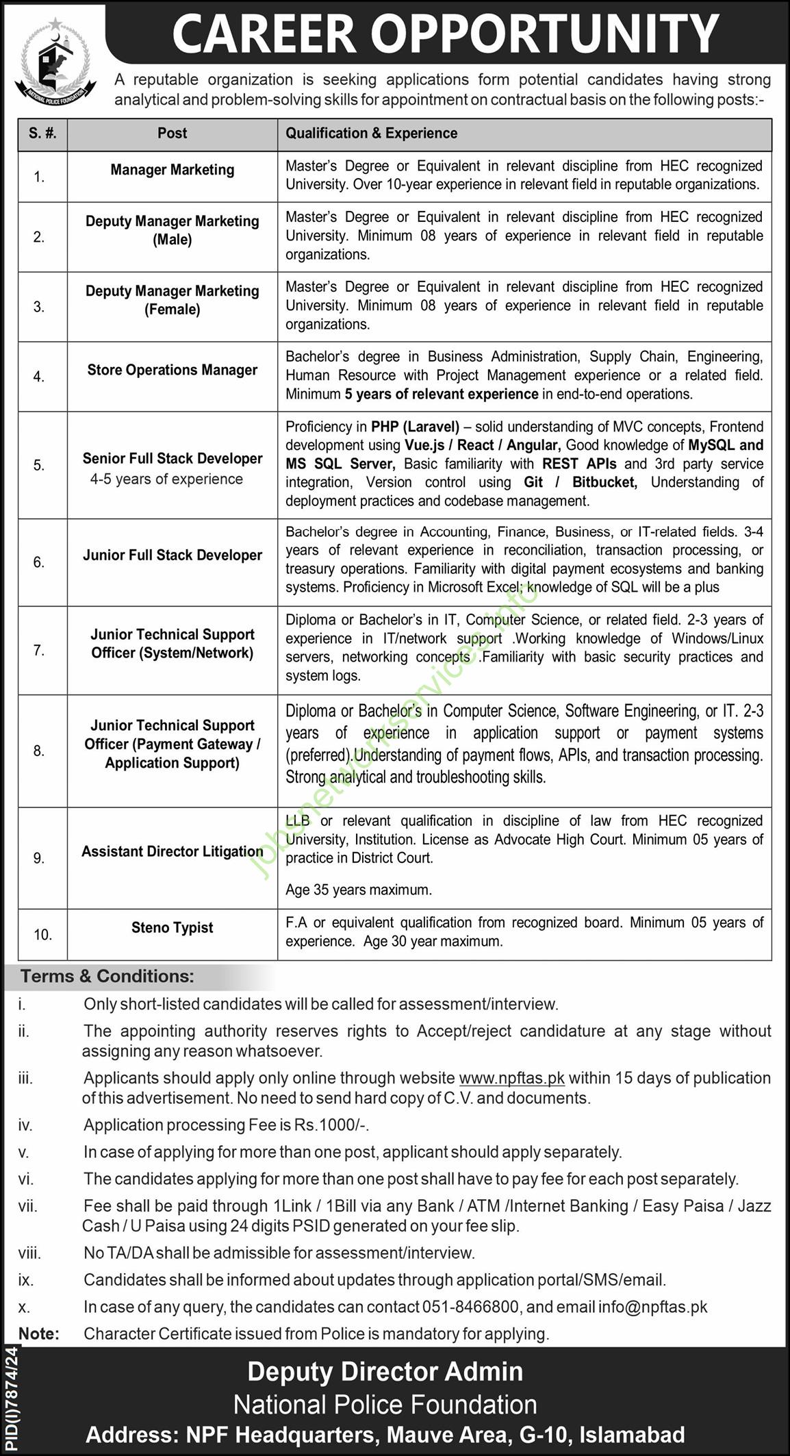 National Police Foundation NPF Jobs 2025 Apply Online