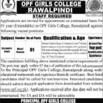 OPF Girls College Rawalpindi Seeks Accounts Clerk – 1-Year Contract