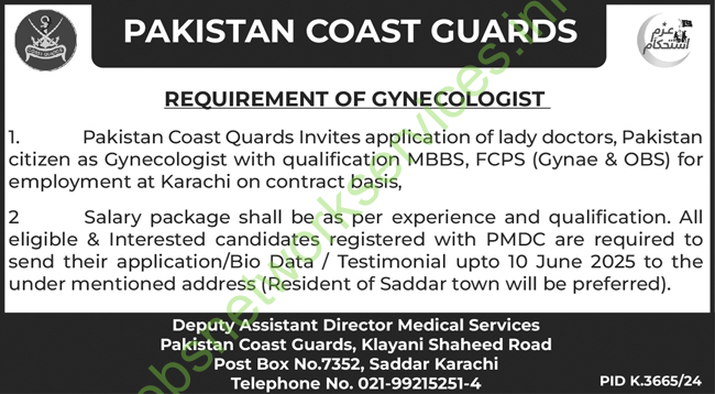 Pakistan Coast Guards Karachi Jobs 2025