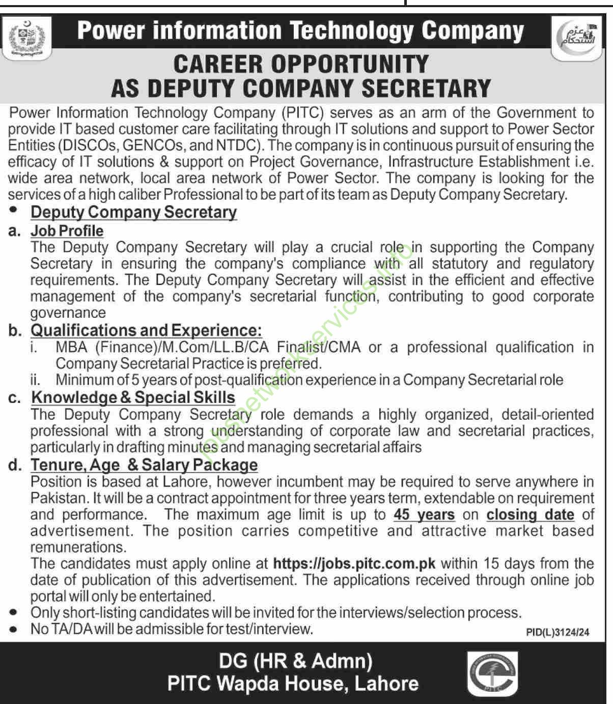 Power Information Technology Company PITC Jobs 2025