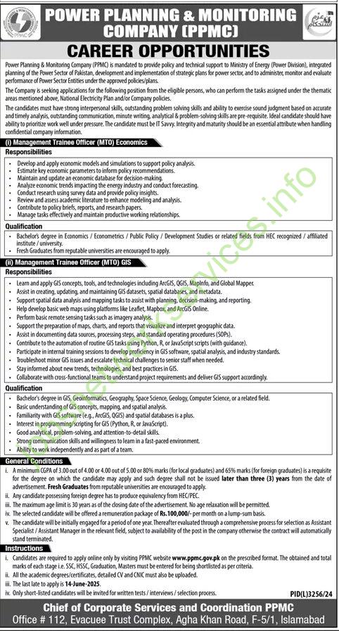 Power Planning & Monitoring Company PPMC Jobs 2025