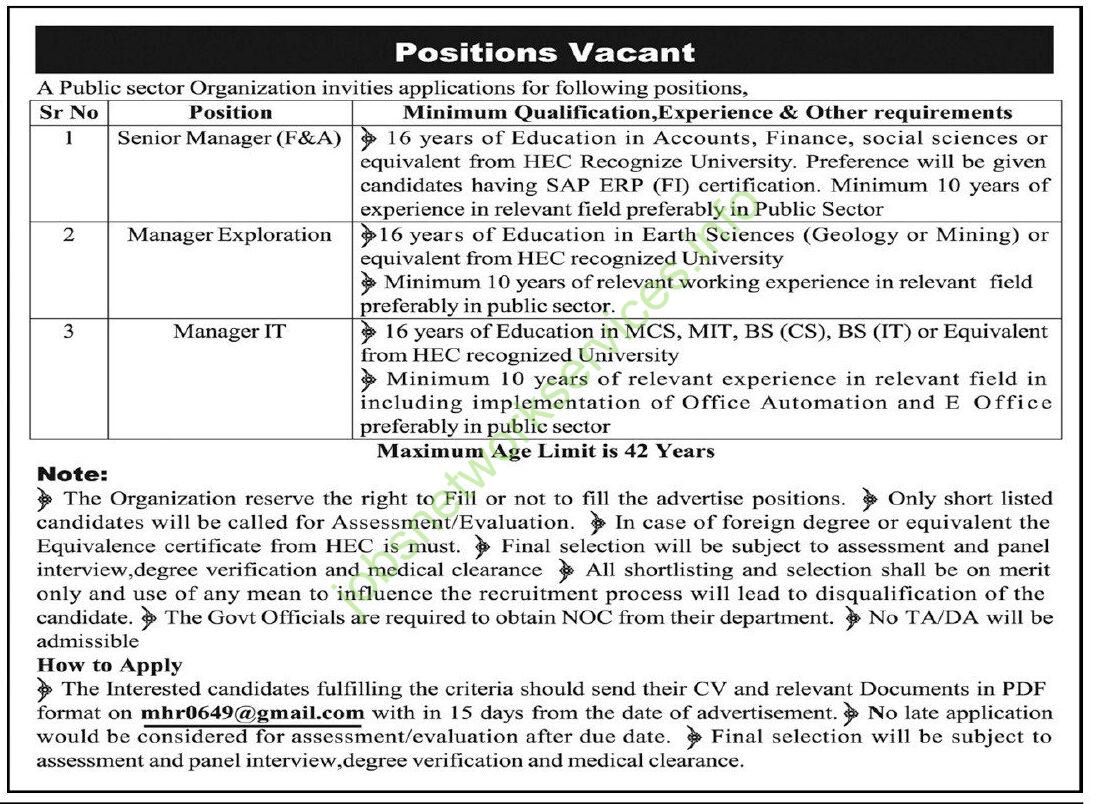 Public Sector Organization Jobs 2025 Apply Online
