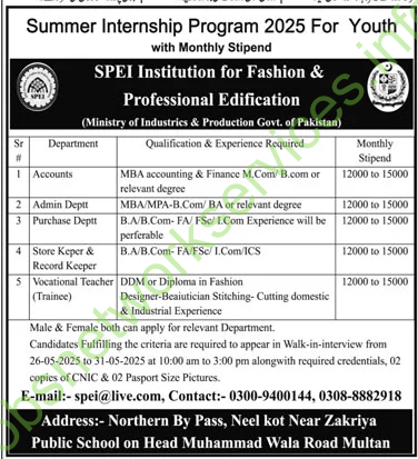 Summer Internship Program 2025 for Youth