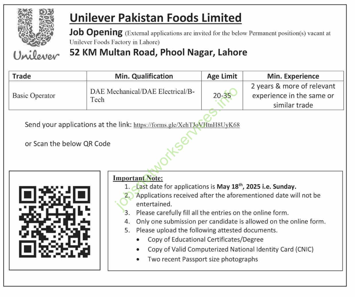Unilever Pakistan Foods Lahore Jobs 2025
