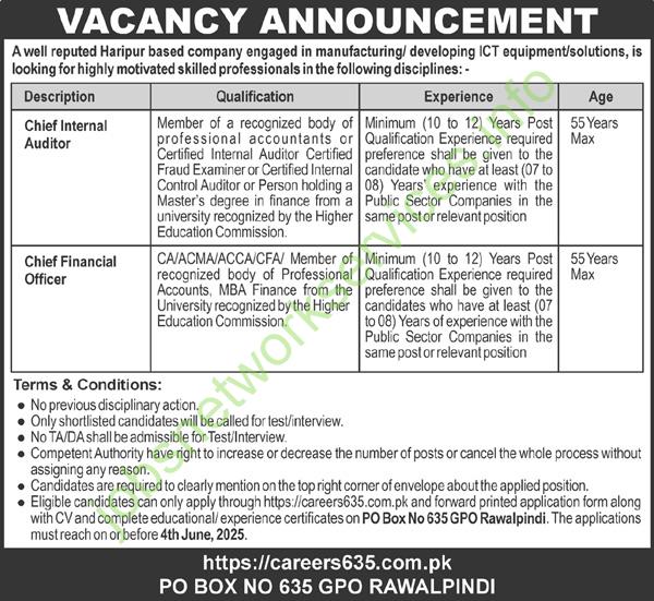 Well Reputed Haripur Based Company Jobs 2025