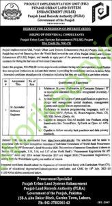 Punjab Urban Land Systems Enhancement (PULSE) Jobs 2025 for Project Advertisement