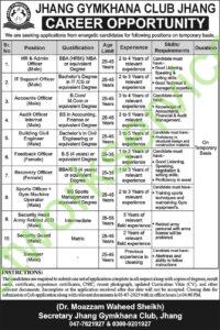 Jhang Gymkhana Club JGC Jobs 2025 Apply Now
