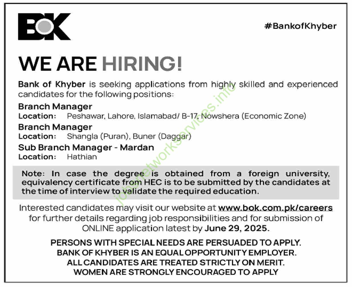 Bank of Khyber Branch Manager Jobs 2025 Latest BOK Jobs