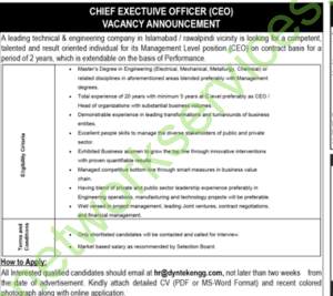 Chief Executive Officer (CEO) Job Vacancy 2025