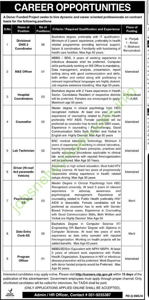 Donor Funded Project New Jobs 2025