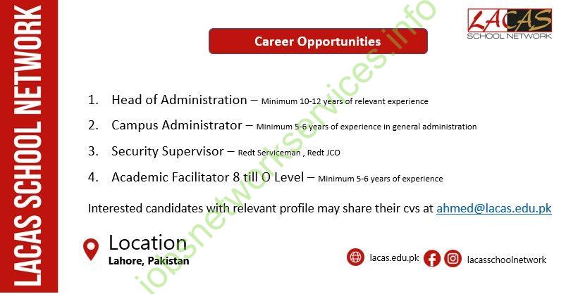 Lacas School Network LSN Jobs 2025