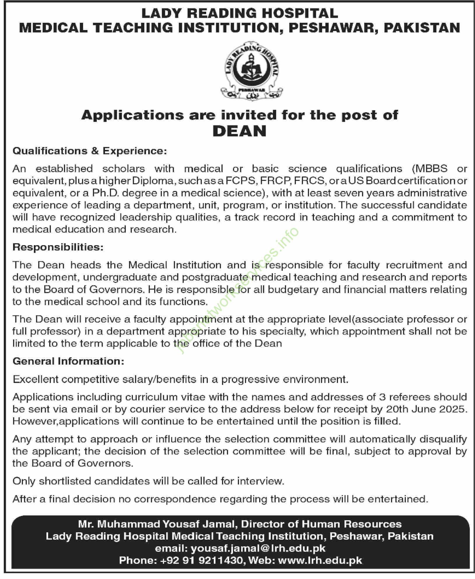 Lady Reading Hospital LRH Peshawar Jobs 2025