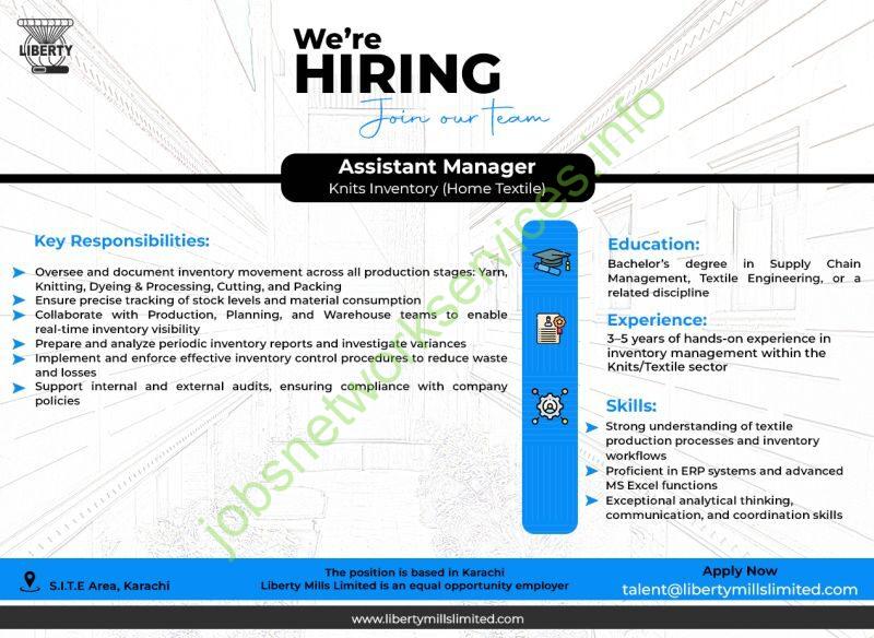 Liberty Mills Limited Assistant Manager Jobs 2025