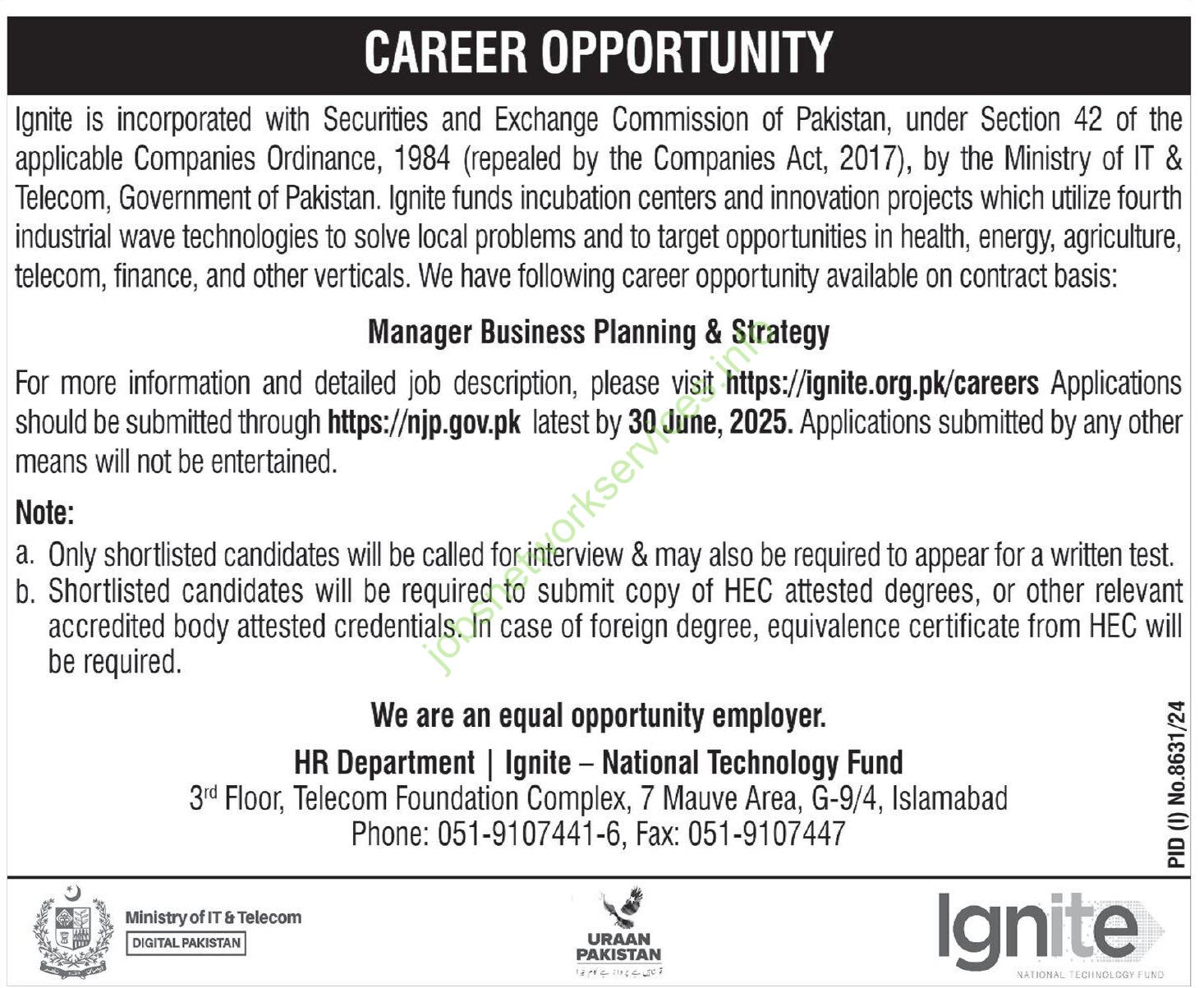 National Technology Fund - Ignite Jobs 2025