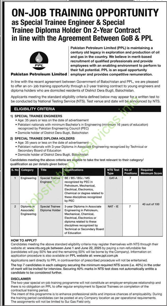 ON-JOB Training Opportunity for Trainee Engineer Diploma Holder