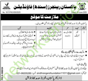 Pakistan Rangers (Sindh) Foundation Job Opportunity 2025