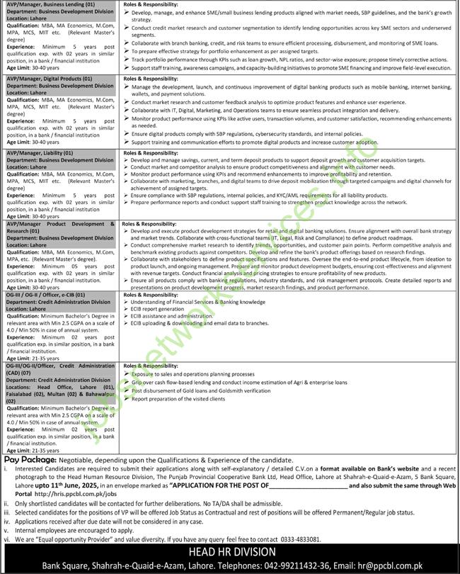 The Punjab Provincial Cooperative Bank Jobs 2025