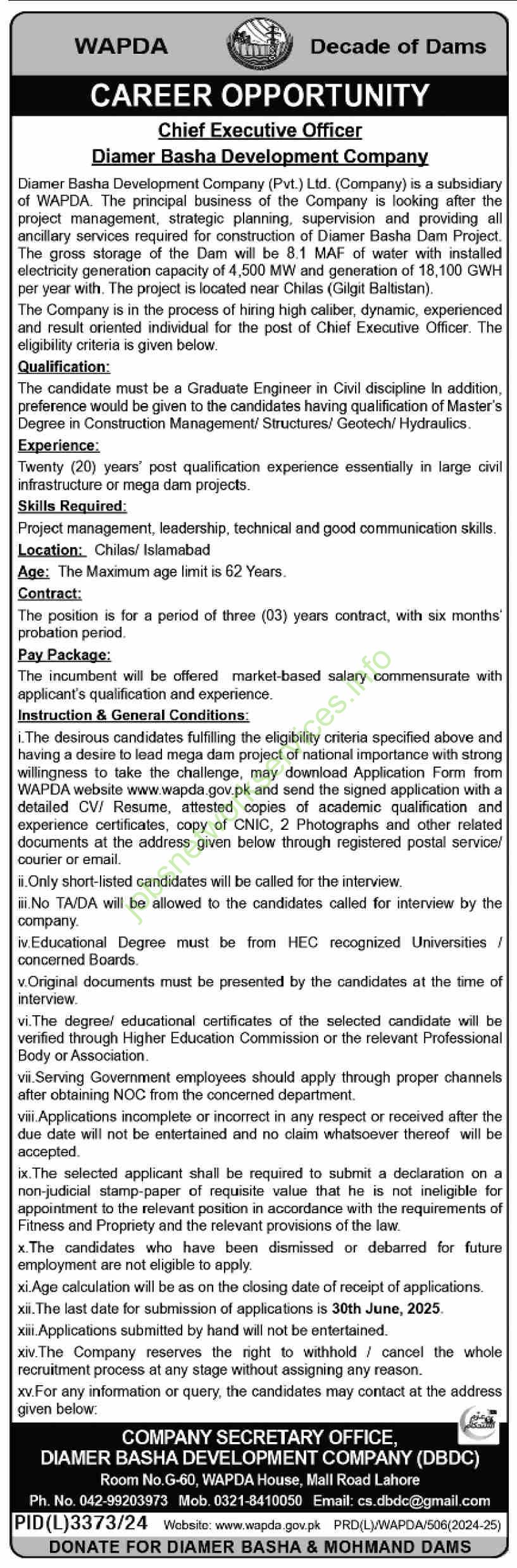 Water and Power Development Authority Jobs 2025 Latest WAPDA Jobs