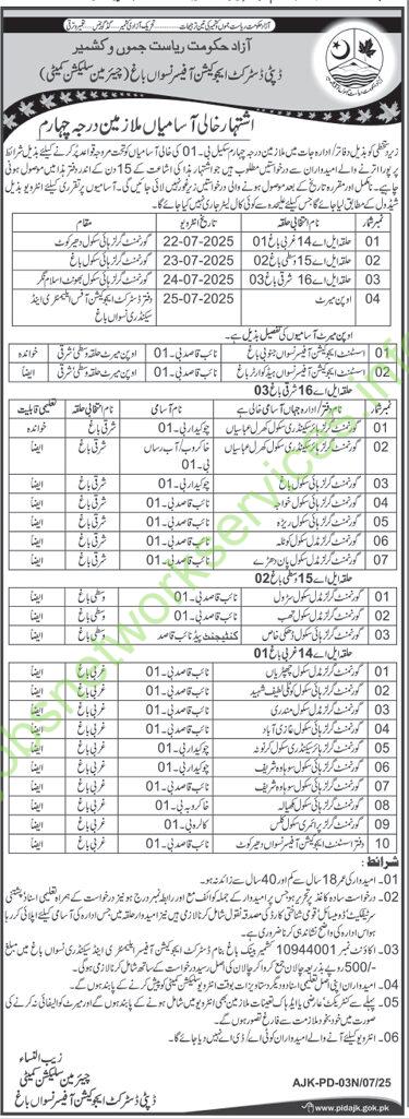 AJK School Education Department New Jobs 2025