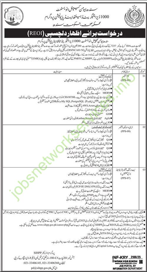Health Department Government Sindh Jobs 2025