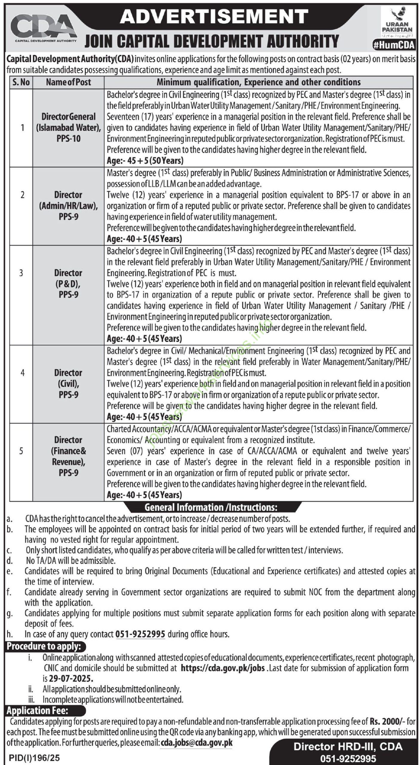Join Capital Development Authority CDA Jobs 2025