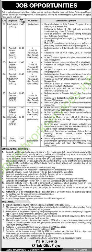 KPK Safe Cities Peshawar Jobs 2025
